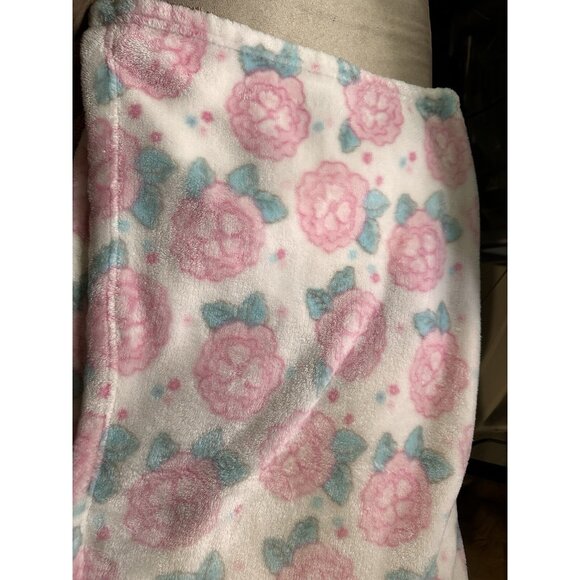 Baby Essentials Vtg Pink Roses Flowers Floral Security Baby Blanket Fleece 30” - Picture 11 of 16